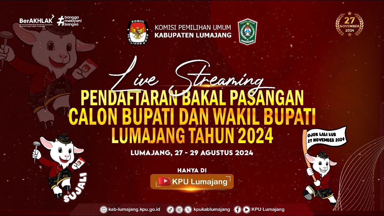 Pendaftaran Bakal Pasangan Calon Bupati dan Wakil Bupati Lumajang Tahun 2024 (Rabu, 28 Agustus 2024)
