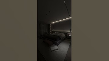 The bedroom is designed in dark gray #bedroom