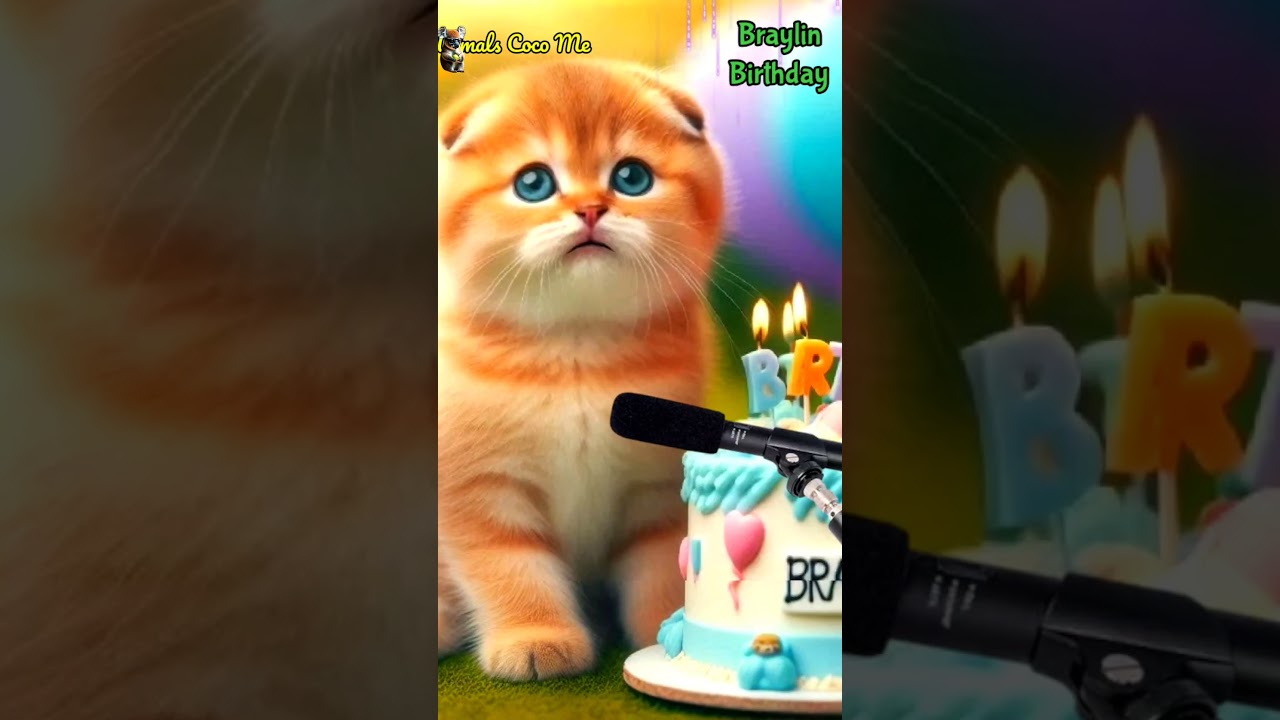 BRAYLIN HAPPY BIRTHDAY | HAPPY BIRTHDAY SONG WITH NAMES | Adorable Cute Cat 😺 