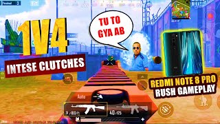 PURE 1V4 DOMINATION 🔥 AGGRESSIVE GAMEPLAY 💥 REDMI NOTE 8 PRO