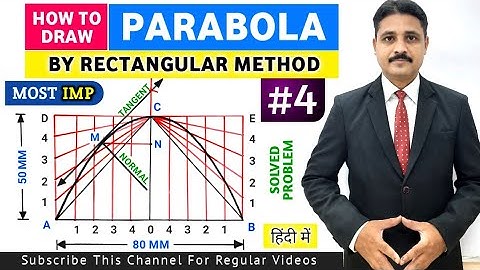 HOW TO DRAW PARABOLA BY RECTANGULAR METHOD OR OBLONG METHOD IN ENGINEERING DRAWING PROBLEM 4