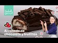 Arrollado de chocolate, mascarpone y frutillas