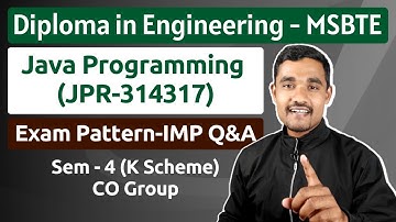 Java Programming | Syllabus and IMP | JPR - 314317 | MSBTE