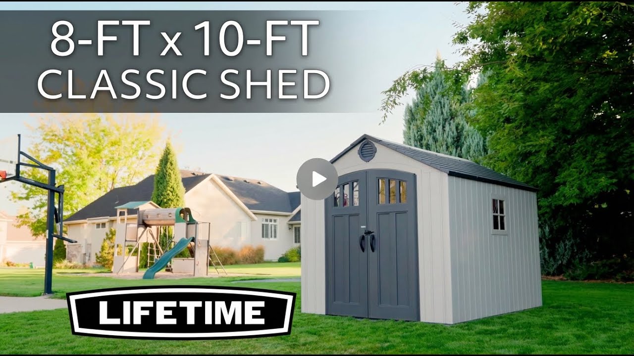 Lifetime 60469 8 x 10 Ft. Classic Outdoor Plastic Storage Sh