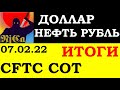 Курс ДОЛЛАРА на сегодня.Нефть.СБЕРбанк. ГАЗпром.COT CFTC.Финансовые новости.Трейдинг.Инвестиции 2022