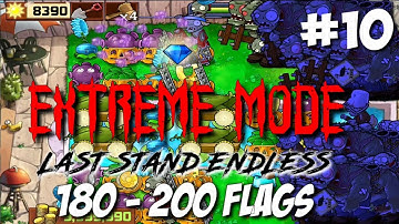 Plants vs Zombies 180 - 200 Flags Last Stand Endless Extreme Mode | 4 Cobs Strategy