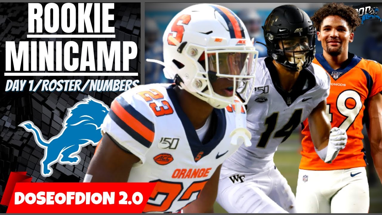 Lions Rookie Minicamp Roster 32 Players/ Rookie Numbers/ Day 1 YouTube
