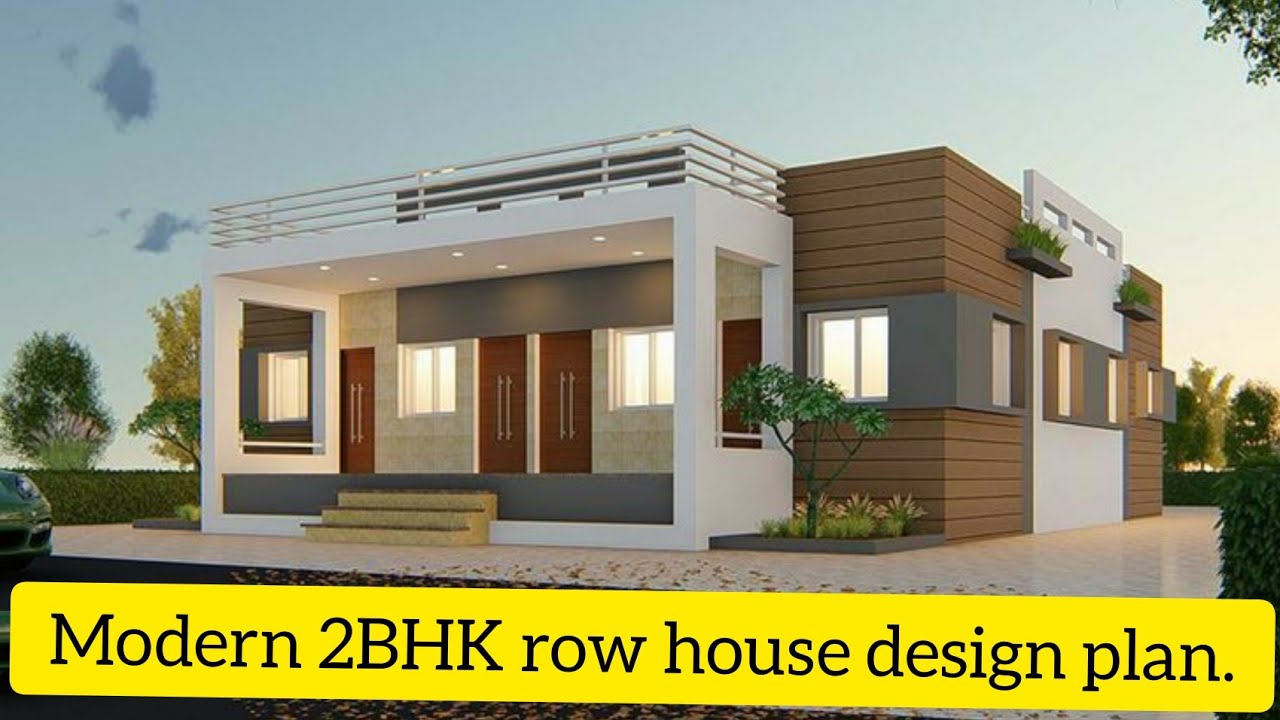 Single floor house design | 2bhk row house design plan | modern ...