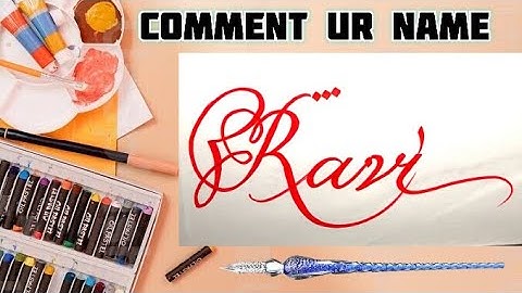 Ravi Name Signature Calligraphy Status | How to Draw, Cursive Calligraphy with Cut Marker