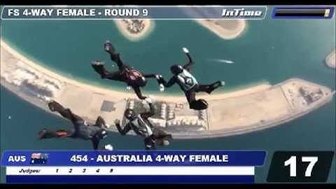 Australia / Formation Skydiving 4-way female Rd 9, Mondial 2012 Dubai