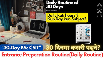 "30-Day Preparation Routine for BSc CSIT Entrance Exam | Ultimate Study Plan"