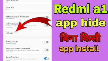 Redmi a1 hide apps || How to hide apps Redmi a1