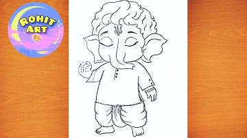 Ganpati Bappa Ki Easy Drawing Step By Step | Lord Ganesha Pencil Drawing | Easy Drawing 