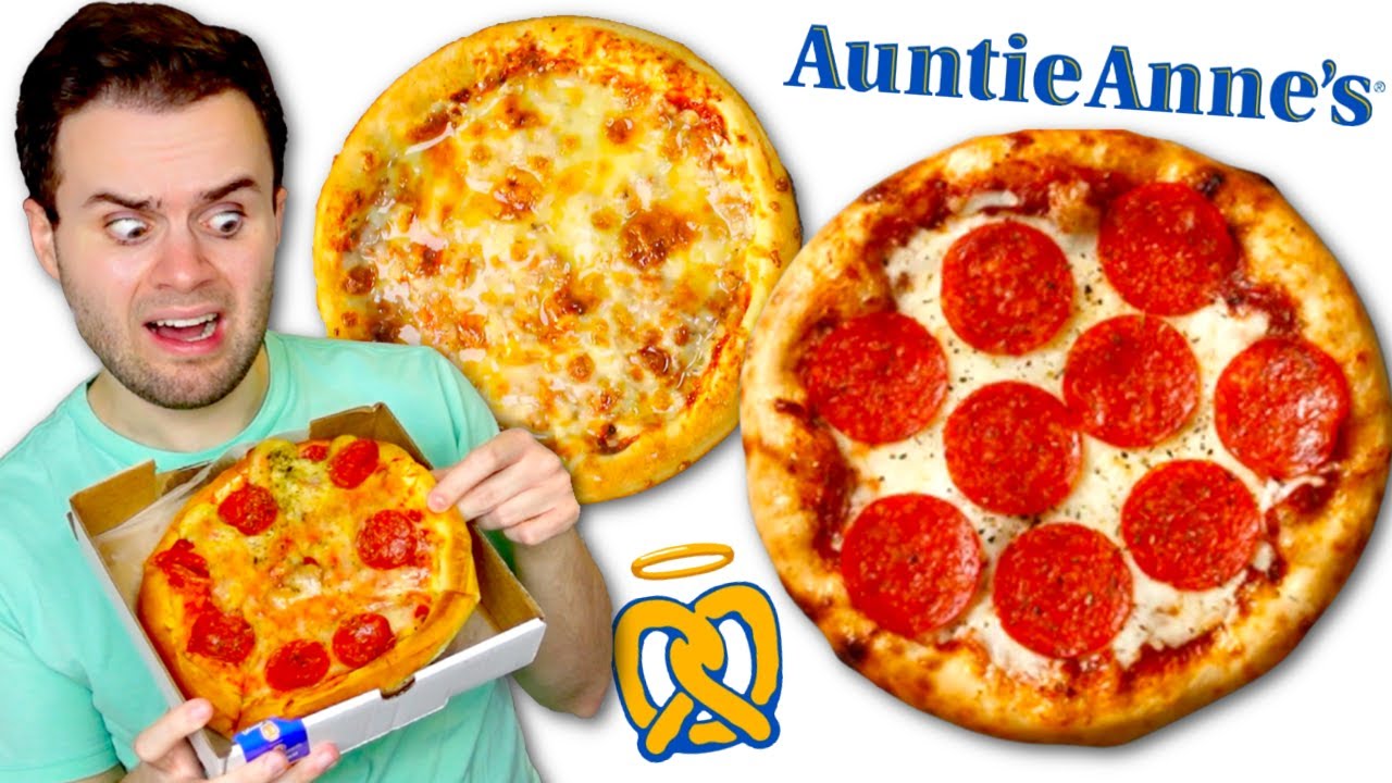 Auntie Anne's now serves PIZZA! how bad is it? NEW FAST FOOD REVIEW! YouTube