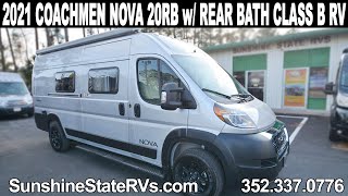 New 2021 Coachmen Nova 20RB w/ Rear Bath Class B RV on Dodge Promaster 3500 Chassis
