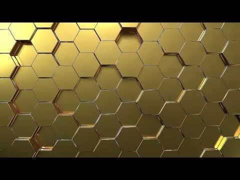 golden hexagon honeycomb movement background free video