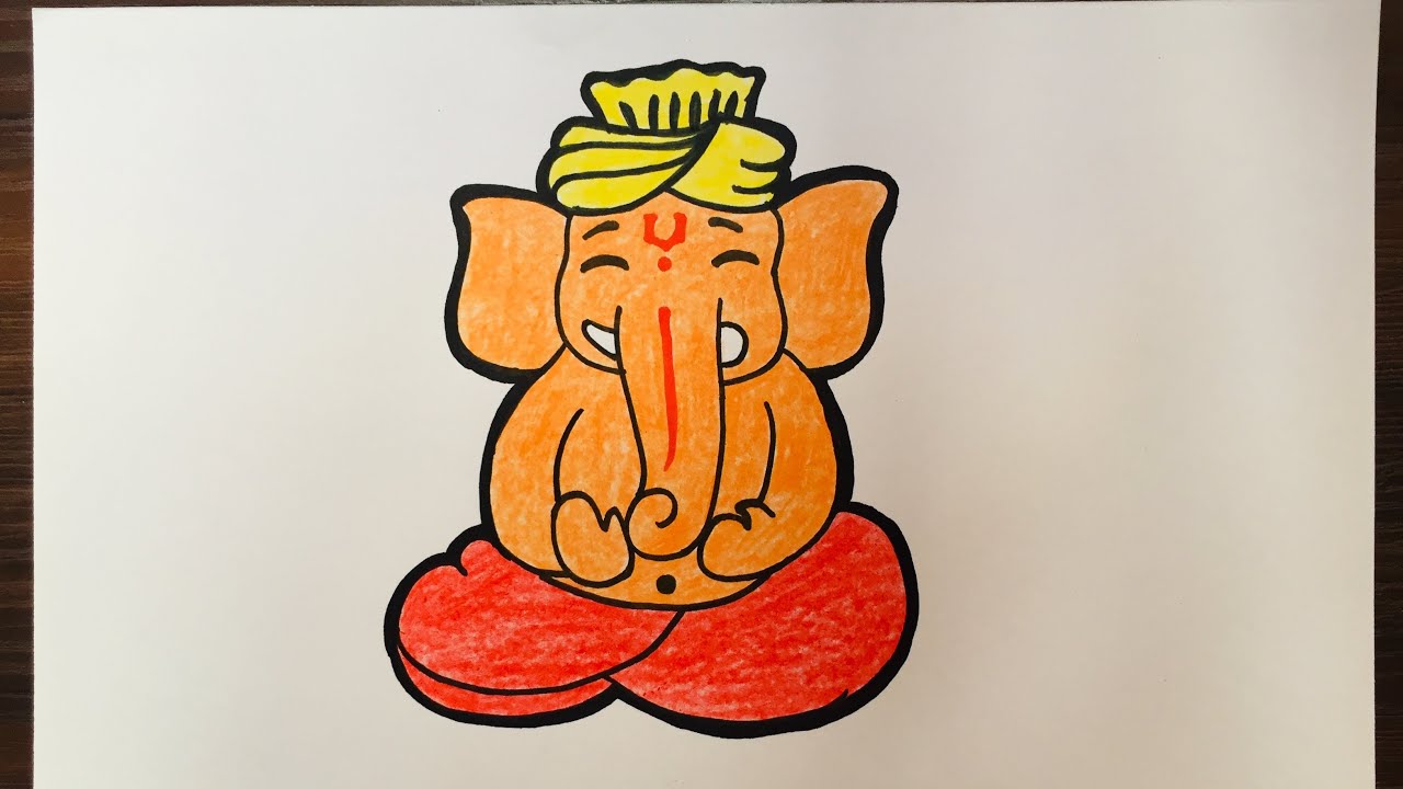 How to draw lord gnesha very easy | Ganpati Drawing for Diwali - YouTube