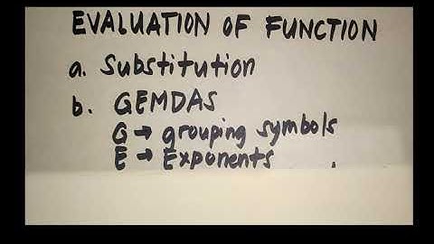 Evaluation of Function (Taglish)