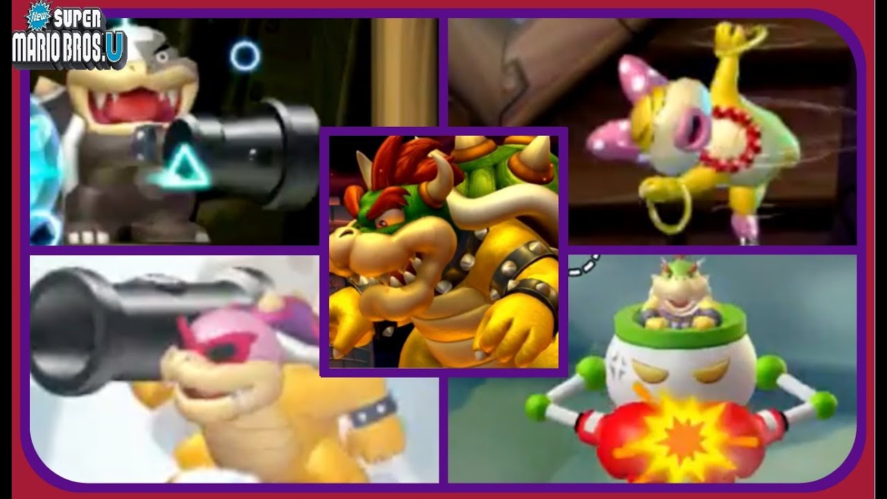 New Super Mario Bros U: All Boss Encounters- No Damage!! - YouTube