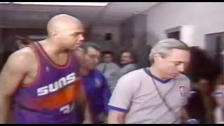 Charles Barkley HEATED game vs Oakley, then chases the referee into the locker room (01/18/1993)