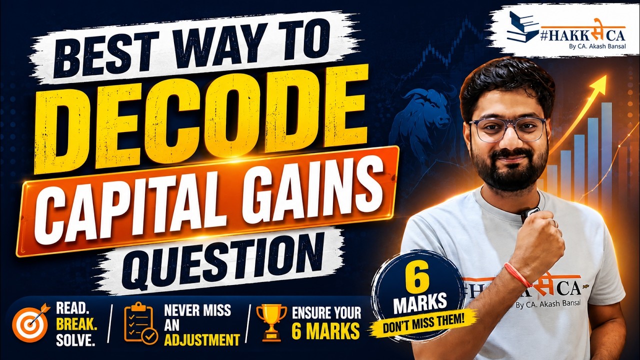 Best Approach to Decode Capital Gains Questions | Ensure Full Marks in CA Inter & CMA Inter