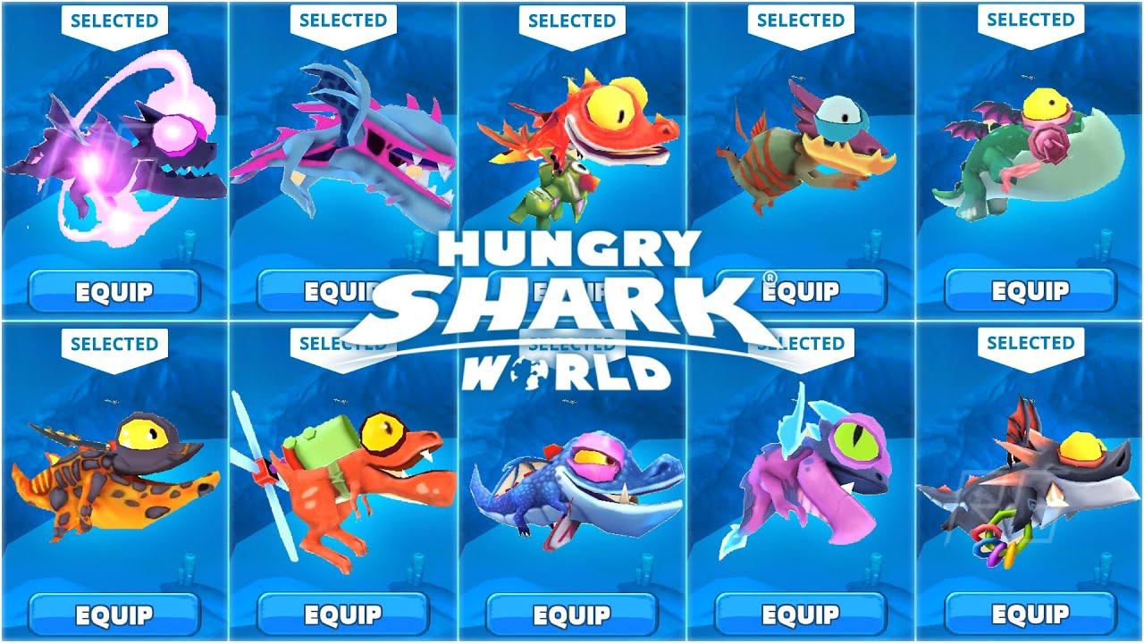 ALL BABY DRAGON UNLOCKED and ALL BABY DRAGONS GAMEPLAY | Hungry Shark World X Hungry Dragon
