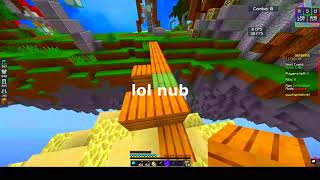 Playing Skywars with a Skeppy texture pack...