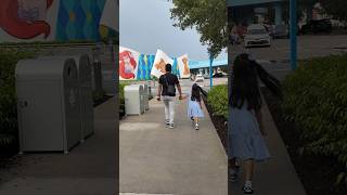 Chrissa And Daddy At The Front Of Disneys Animation Of Art Resort