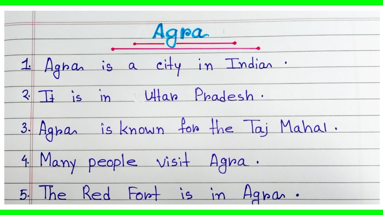 10 Lines On Agra In English | Easy Sentences About Agra