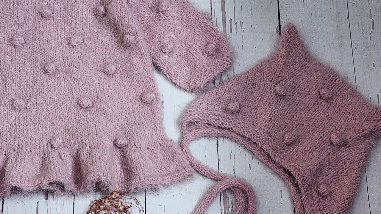 MOSS BABY HAT Модель шапочки с рисунком в виде попкорна