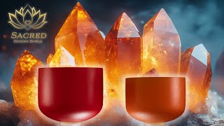 Perfect Fifth Sound Healing | C# &amp; G# Frosted Crystal Singing Bowls for Relaxation