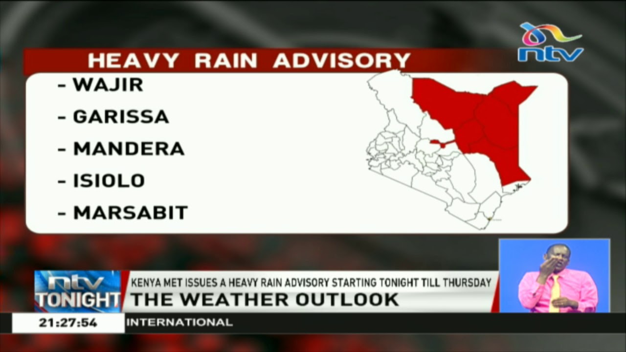 Kenya Meteorological Department issues heavy rain advisory