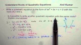 Write quadratic equation in standard form with given roots at p and q