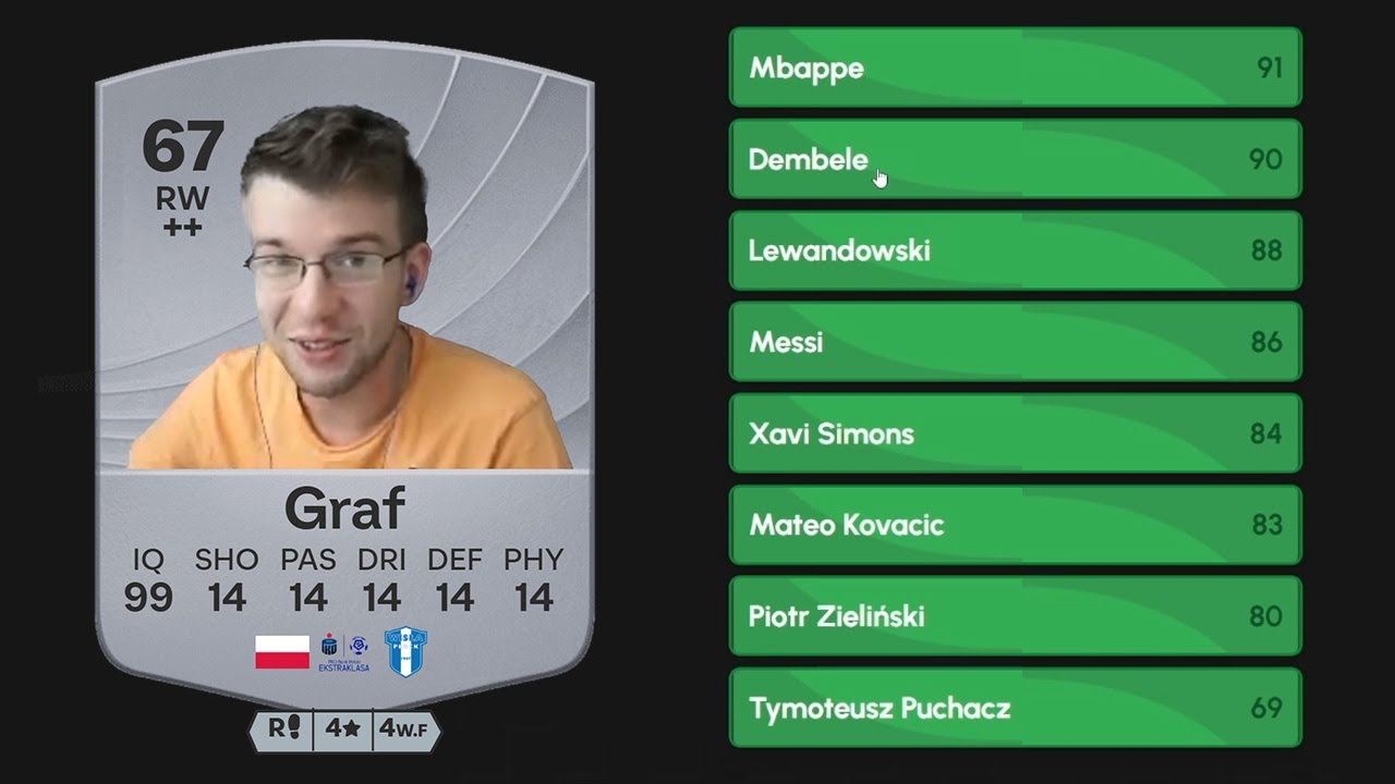USZEREGUJ KARTY EAFC26 WEDŁUG OVERALLA - @Graf gra w Gry Codzienne