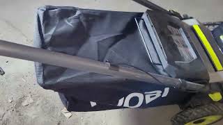 How to install grass catcher collection bag for the Ryobi 40V mower Model RY401170VNM