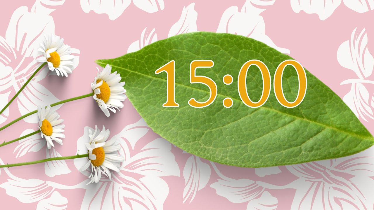 🌼 15-Minute Floral Timer | Daisy & Leaf Aesthetic with Uplifting Music & Gentle Alarm 🌿