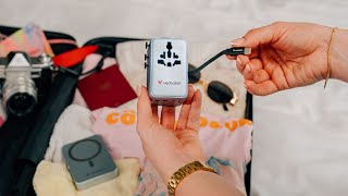 Verbatim Gan Iii Universal Travel Adapter With Retractable Usb-C Cable 100W