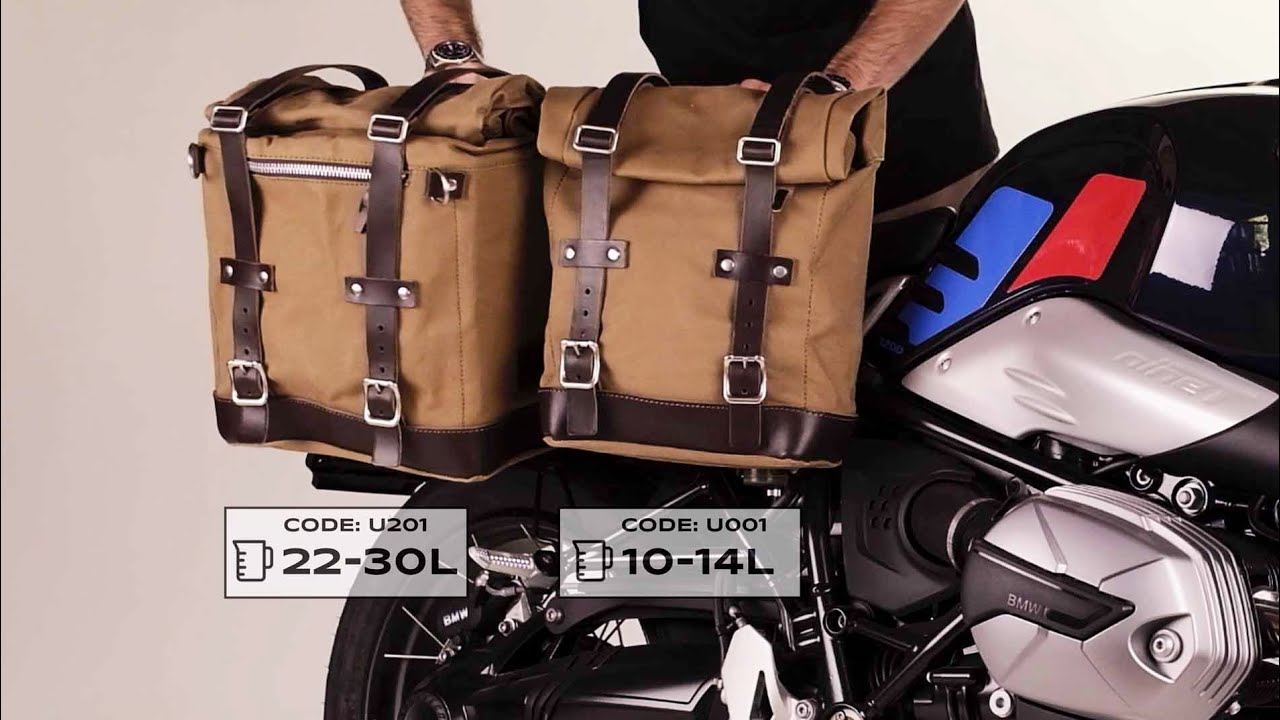 BMW RnineT シリーズ サイドバッグ キャンバス製 22L-30L + ダブルサブ 
