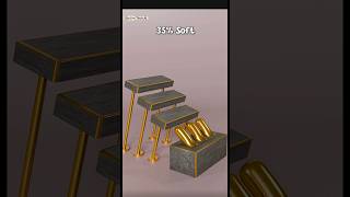 0% vs 100% Soft THREE Gold Cylinder | 3D SoftBody Simulation