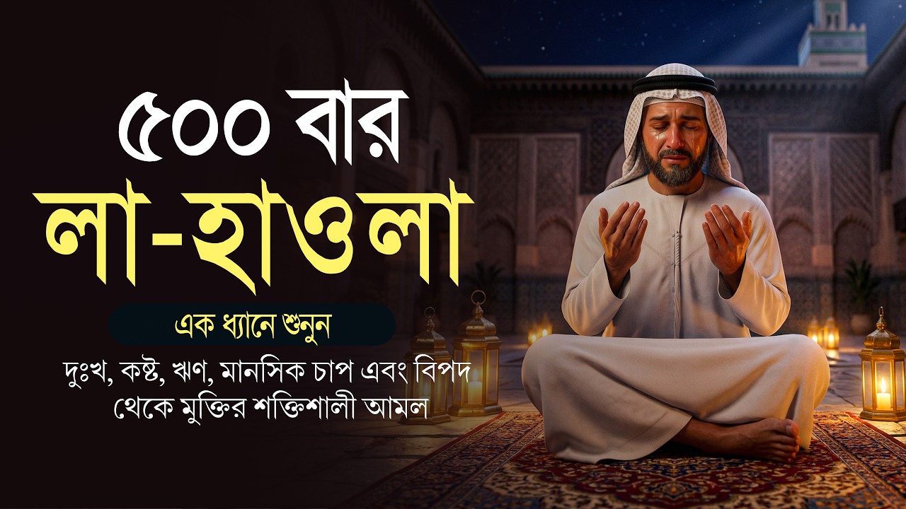 ৫০০ বার 'লা হাওলা ওয়ালা কুওয়াতা' | বিপদ, অভাব ও দুশ্চিন্তা মুক্তির শক্তিশালী জিকির | La Hawla
