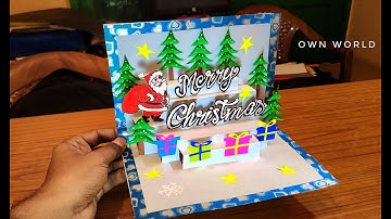 3D Christmas Pop Up Card | How to make a 3D Pop Up Christmas Greeting Card DIY Tutorial