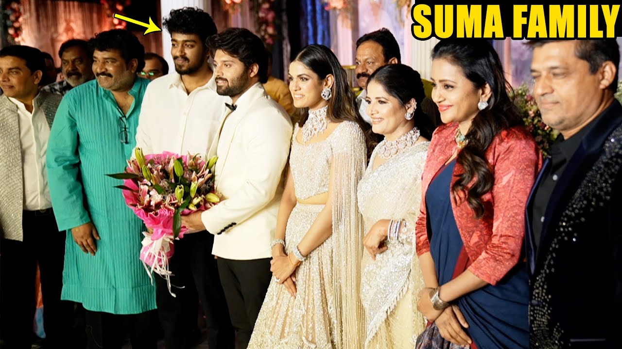Anchor Suma Family at Hero Ashish & Advitha’s Wedding Reception Rajeev Kanakala Roshan