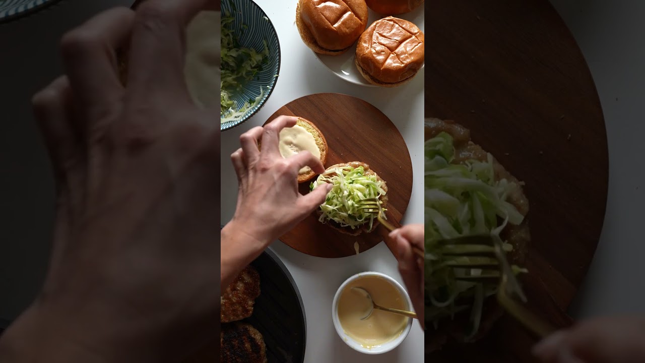 Chicken Teriyaki Burgers with Sesame Slaw