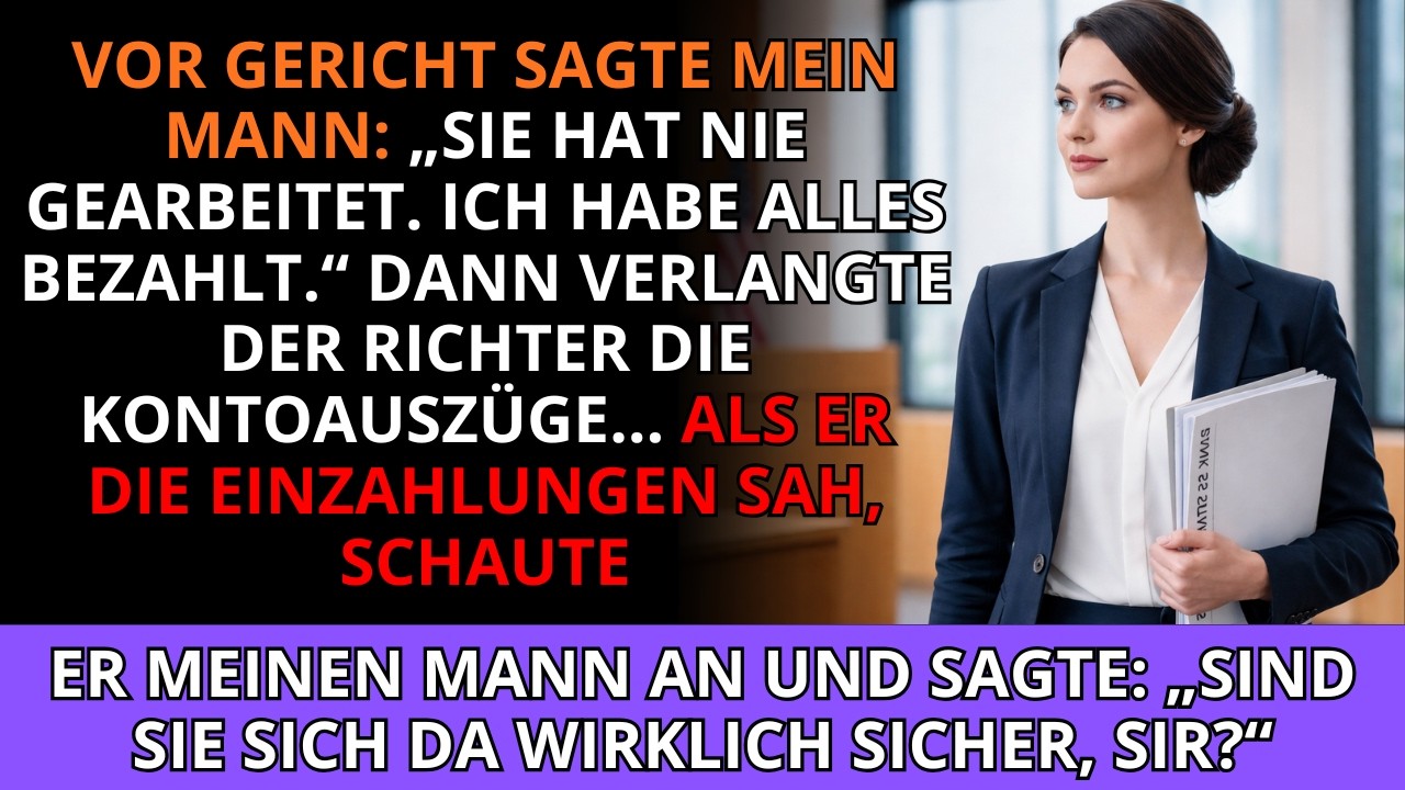 Vor Gericht⚖️ sagte mein Mann: „Sie hat nie gearbeitet.“ Der Richter wollte Beweise – und er bega...
