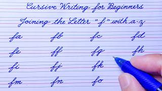 Cursive Writing for Beginners | Joining Letter "f" with a–z | Cursive Handwriting Practice | abcd