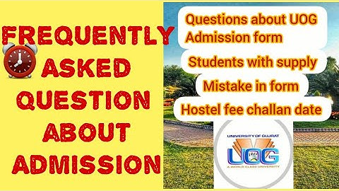 Important question about admission form submission||Admission in uog 2020