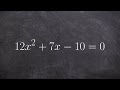 Solve a quadratic equation using the quadratic formula with two real solutions
