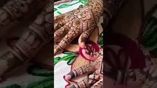 ❣️💕Dulhan athletic mehandi design and so beautiful music #henna #ekmotahathighumechala #hennadesign