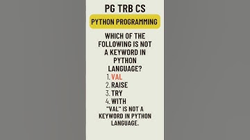 MCQ on Python Programming #pgtrbcs