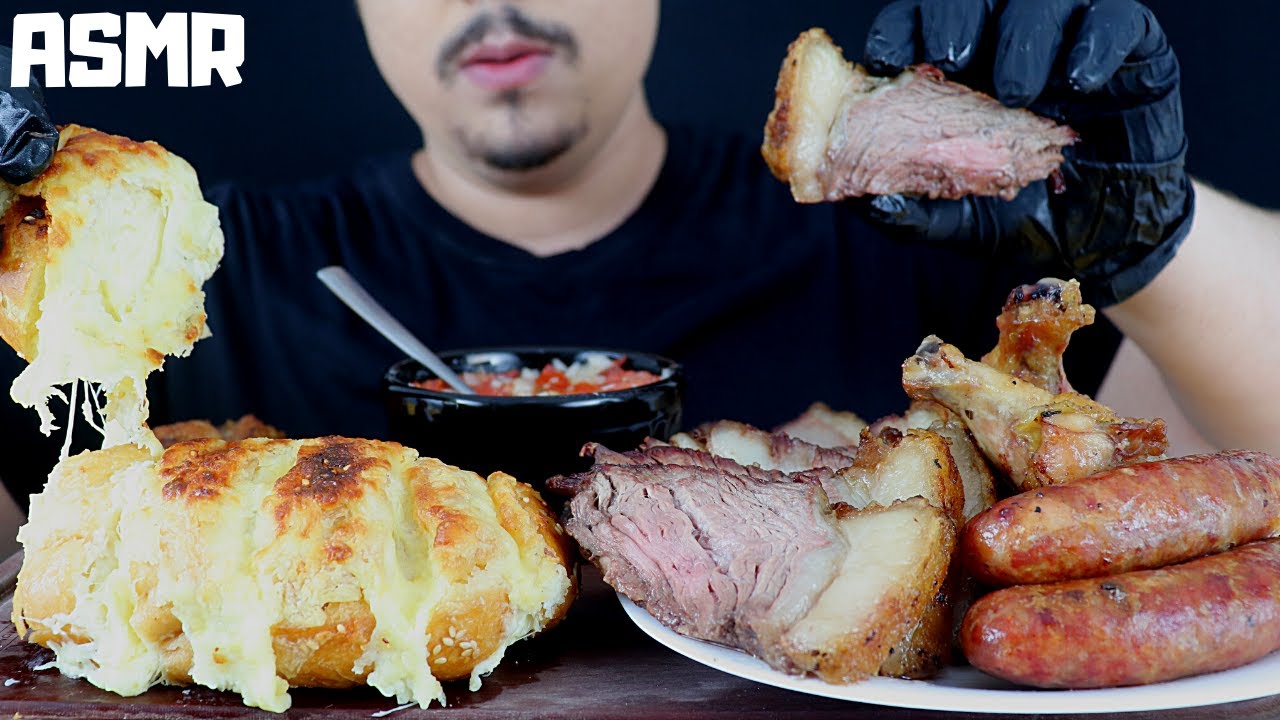 ASMR Churrasco e Pão De Alho (Carne e Linguiça) MukBang | Cozinhar e Comer